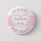 Pink Polka Dot OmaSein Girl-Button Button (Vorderseite)