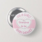 Pink Polka Dot OmaSein Girl-Button Button (Vorne & Hinten)