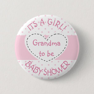 Pink Polka Dot OmaSein Girl-Button Button
