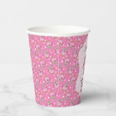 Pink Polka Dot Owl Baby Dusche Thema Pappbecher (Rechts)