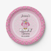 Pink Polka Dot Owl Baby Dusche Thema