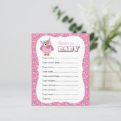 Pink Polka Dot Owl Babydusche - Wünsche (Stehend Vorderseite)