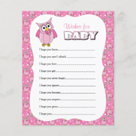 Pink Polka Dot Owl Babydusche - Wünsche