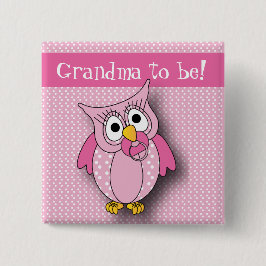 Pink Polka Dot Owl | Thema Babydusche Button