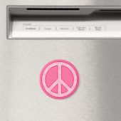 Pink Polka Dot Peace Magnet (In Situ (Geschirrspüler))