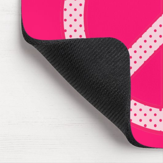 Pink Polka Dot Peace Mousepad (Ecke)