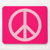 Pink Polka Dot Peace Mousepad (Vorne)