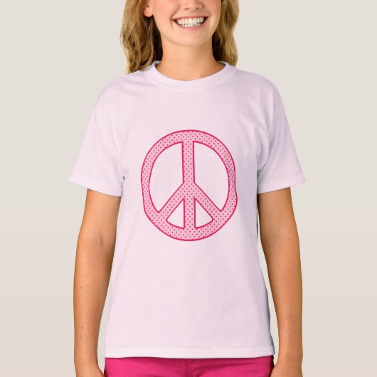 Pink Polka Dot Peace T-Shirt (Vorderseite)