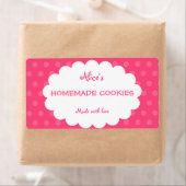 Pink Polka Dot Personalisierte hausgemachte Cookie (Insitu)