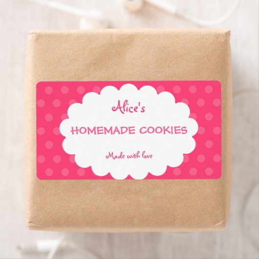 Pink Polka Dot Personalisierte hausgemachte Cookie (Insitu)