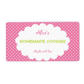 Pink Polka Dot Personalisierte hausgemachte Cookie (Vorne)