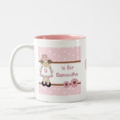 Pink Polka Dot Personalisierte Tasse (Links)