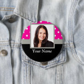 Pink Polka dot photo Vorlage Button (Beispiel)