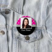 Pink Polka dot photo Vorlage Button (Beispiel)