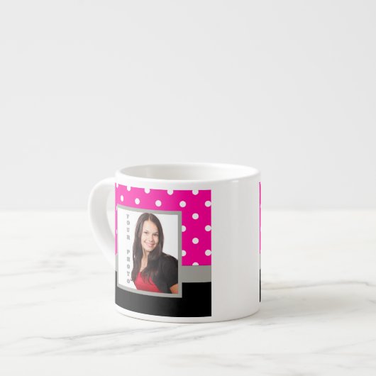 Pink Polka dot photo Vorlage Espressotasse (Vorderseite Links)