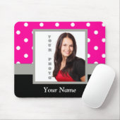 Pink Polka dot photo Vorlage Mousepad (Mit Mouse)