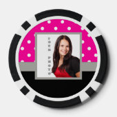 Pink Polka dot photo Vorlage Pokerchips (Rückseite)