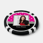 Pink Polka dot photo Vorlage Pokerchips (Einzeln)