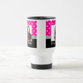 Pink Polka dot photo Vorlage Reisebecher (Mittel)