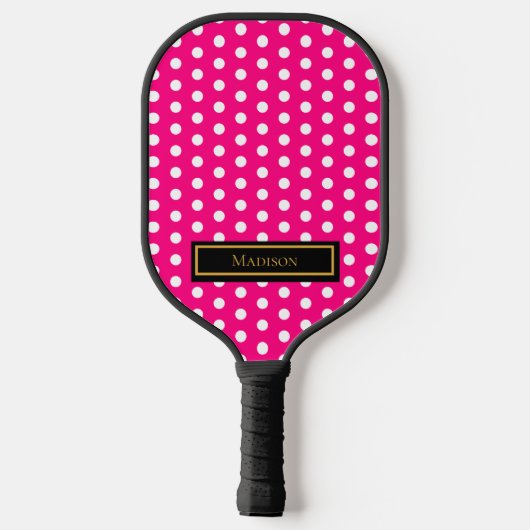 Pink Polka Dot Pickleball Paddle (Rückseite)