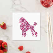Pink Polka Dot Poodle Dog Party Serviette (Beispiel)