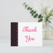 Pink Polka Dot Postkarte (Stehend Vorderseite)
