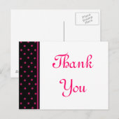 Pink Polka Dot Postkarte (Vorne/Hinten)