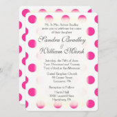 Pink Polka Dot Print Wedding Einladung (Vorne/Hinten)