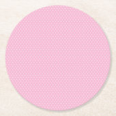 Pink Polka Dot Runder Pappuntersetzer (Vorderseite)