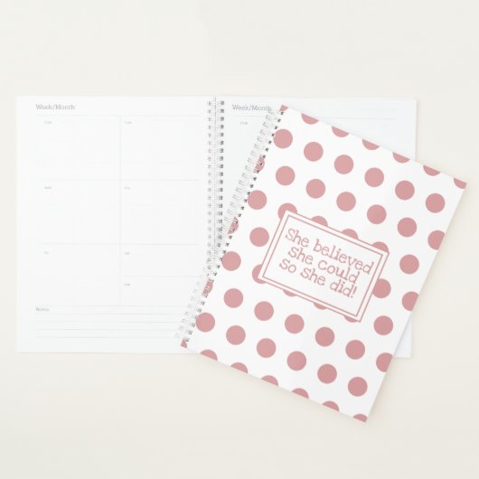 Pink Polka Dot Sie glaubte, sie könnte es also tun Planer (Anzeige)