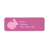 Pink Polka Dot Silhouette Bunny Address Labels (Vorne)