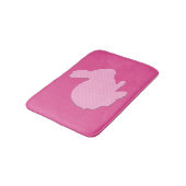 Pink Polka Dot Silhouette Bunny Rabbit Bath Mat Badematte (Schrägansicht)
