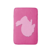 Pink Polka Dot Silhouette Bunny Rabbit Bath Mat Badematte (Vorderseite Vertikal)
