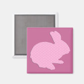 Pink Polka Dot Silhouette Osterfest Magnet (Vorderseite/Rückseite)