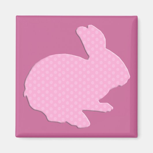Pink Polka Dot Silhouette Osterfest Magnet (Vorne)