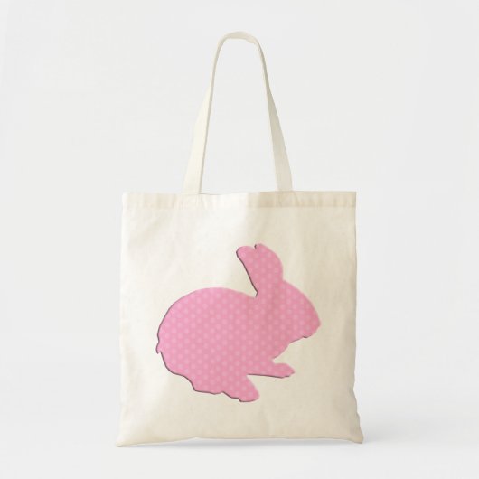 Pink Polka Dot Silhouette Ostern Bunny Toag Tragetasche (Vorne)