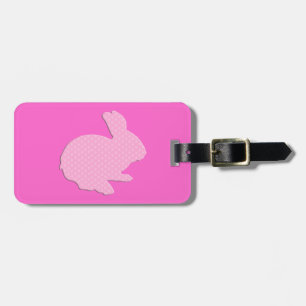 Pink Polka Dot Silhouette Ostern SonntagsGepäck Gepäckanhänger