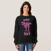 Pink Polka Dot T Rex Dinosau Sweatshirt (Vorne ganz)