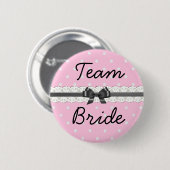 Pink Polka Dot Team Bride Junggeselinnen-Abschied Button (Vorne & Hinten)