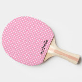 Pink polka Dot Tischtennis Pong Paddel Schläger (Seitenansicht)