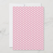 Pink Polka Dot und Bow Erster Geburtstag Einladung (Rückseite)