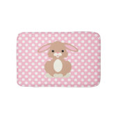 Pink Polka Dot und Bunny Rabbit Bath Mat Badematte (Vorderseite)