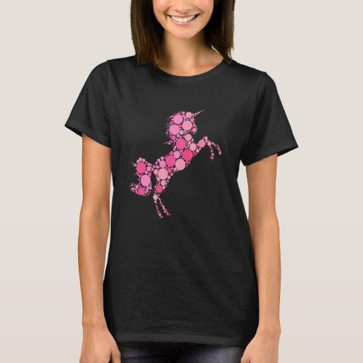 Pink Polka Dot Unicorn International Dot Day T-Shirt (Vorderseite)
