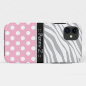 Pink Polka Dot verblasst Zebra Print iPhone 5 Fall Case-Mate iPhone Hülle (Rückseite (Horizontal))