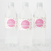 Pink Polka Dot Wasserflasche Etikett, Babydusche Wasserflaschenetikett (Flaschen)