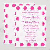 Pink Polka Dot Wedding Einladung (Vorne/Hinten)