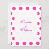 Pink Polka Dot Wedding Einladung (Rückseite)