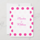 Pink Polka Dot Wedding Einladung (Rückseite)