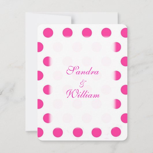 Pink Polka Dot Wedding Einladung (Rückseite)