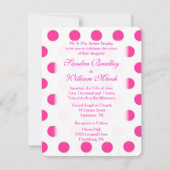 Pink Polka Dot Wedding Einladung (Vorderseite)